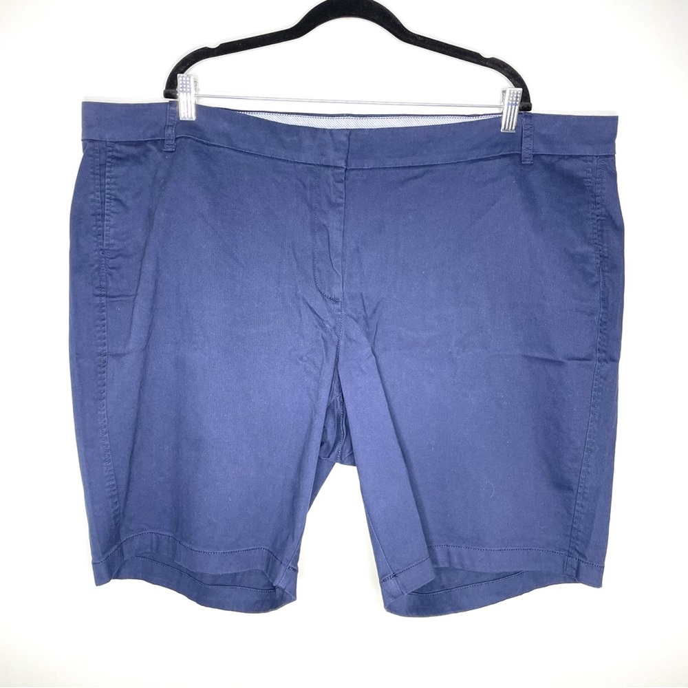 NWT J. Crew 10” Bermuda Stretch Chino Shorts Cotton In Navy Blue Size 24